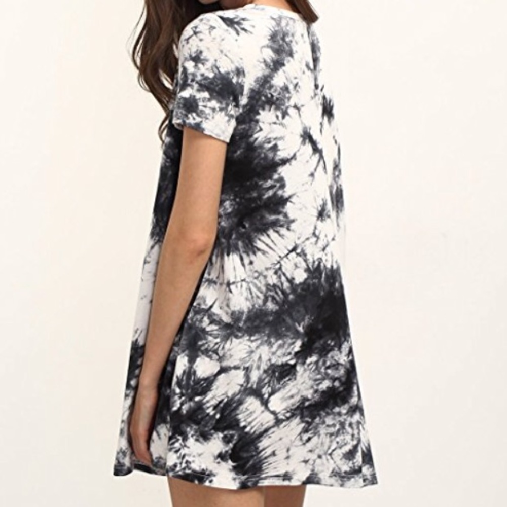 🖤SOLD!🆕 Amelia Black Tie Dye Swing Dress🖤NWT🖤 - Picture 4 of 8